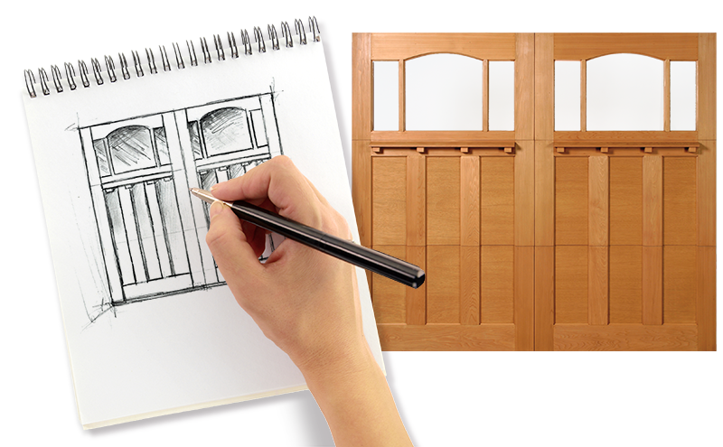 Reserve Wood Collection Custom Series Door Sketch - Natural Oak