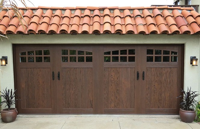 After - clopay faux wood garage door