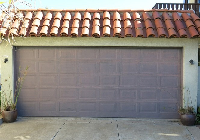 before- old garage door