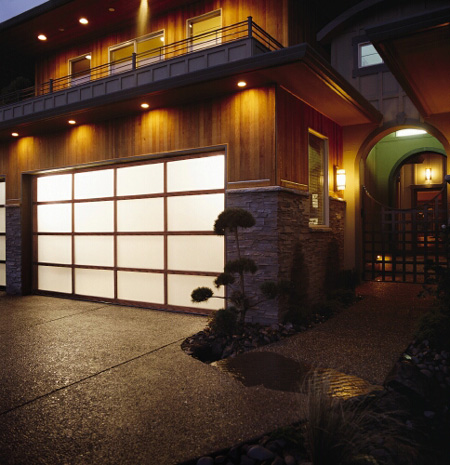 Clopay stained steel contemporary garage door