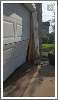 old broken garage door