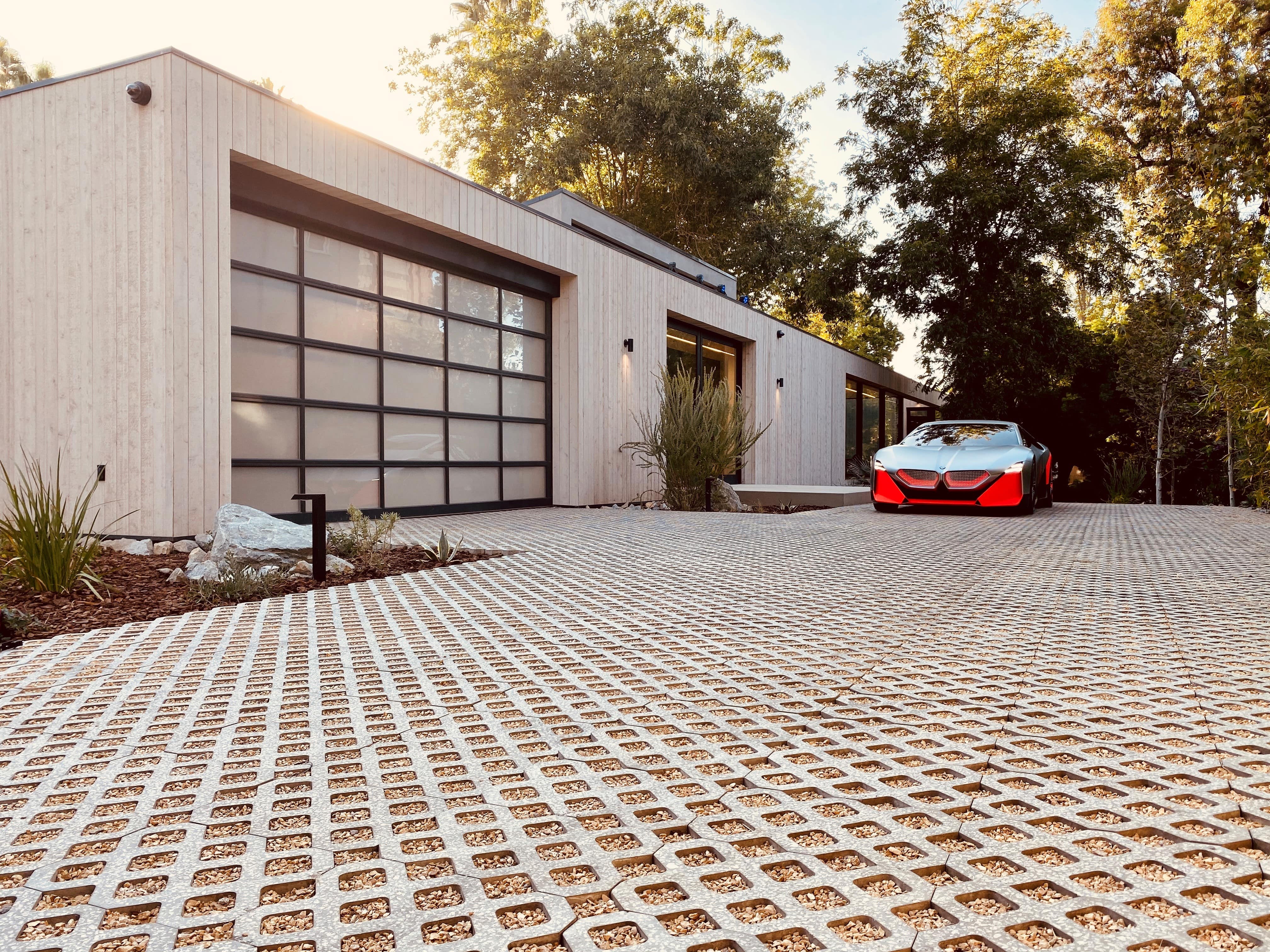 Avante AV Garage Door on Bridge House with BMW in Driveway