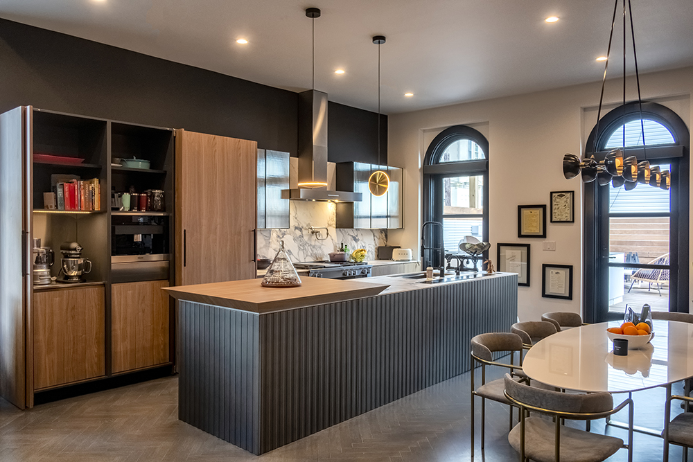 Kitchen and Dining area in firehouse project