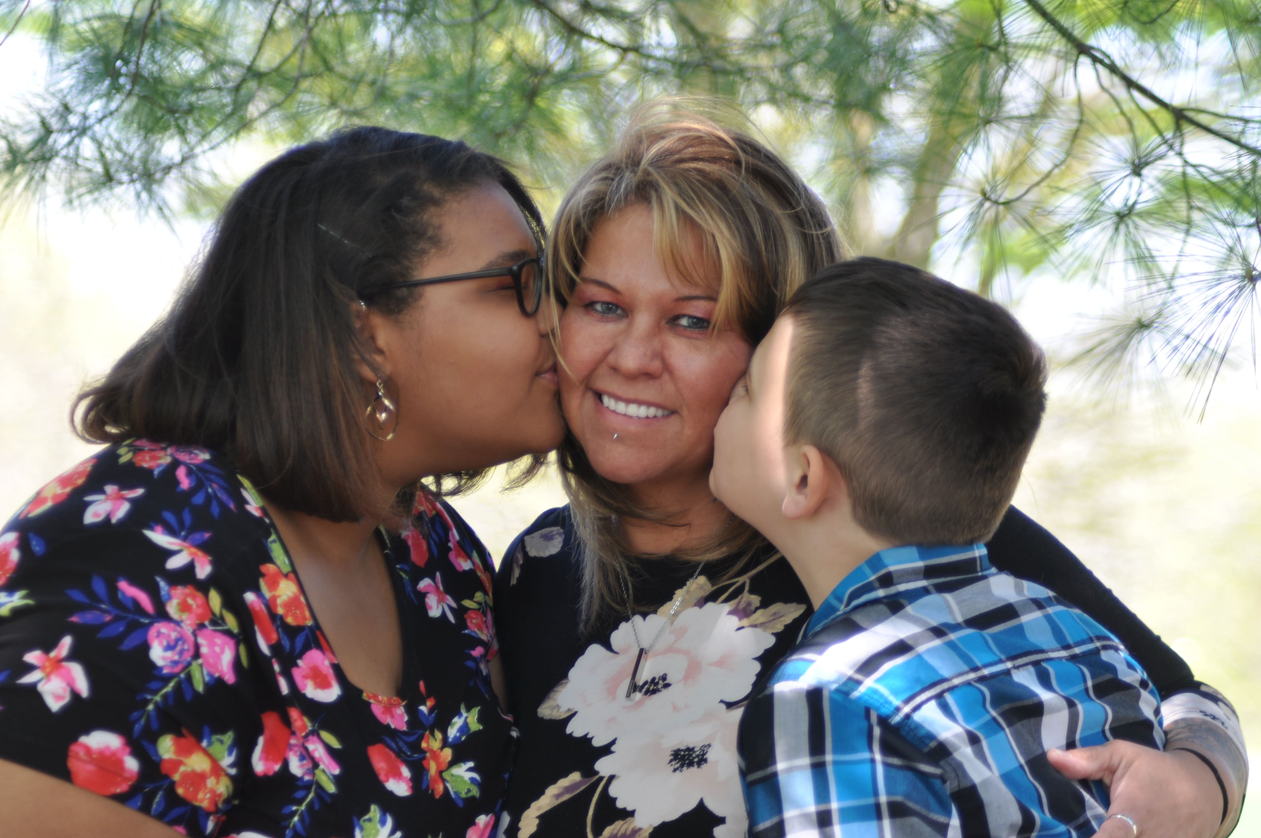 Marie Strunk and two of her children