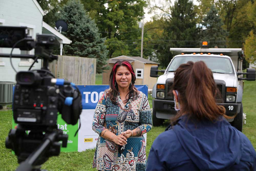 Future homeowner Marie Strunk interviewing