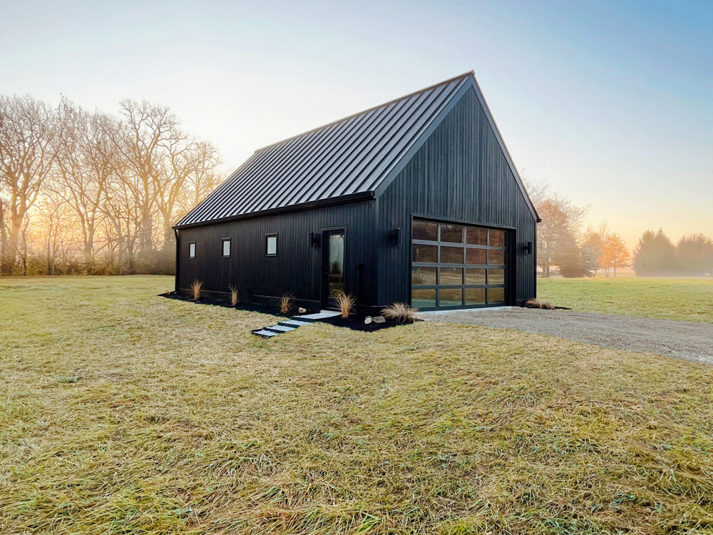 Side view of garage door