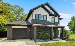 Solid Black Modern Steel Garage Door