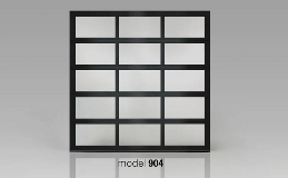 Architectural Series Model 904 with Full View Windows with Frosted Glass in Black Finish