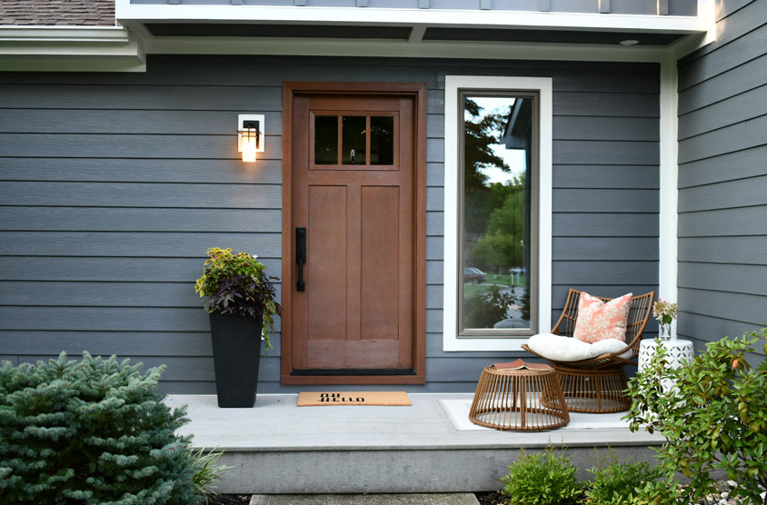 Stained Fiberglass Front Door